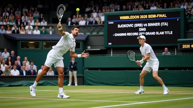 Djokovic Chases Grand Slam Record 25 Against Sinner in Wimbledon Semi-Final